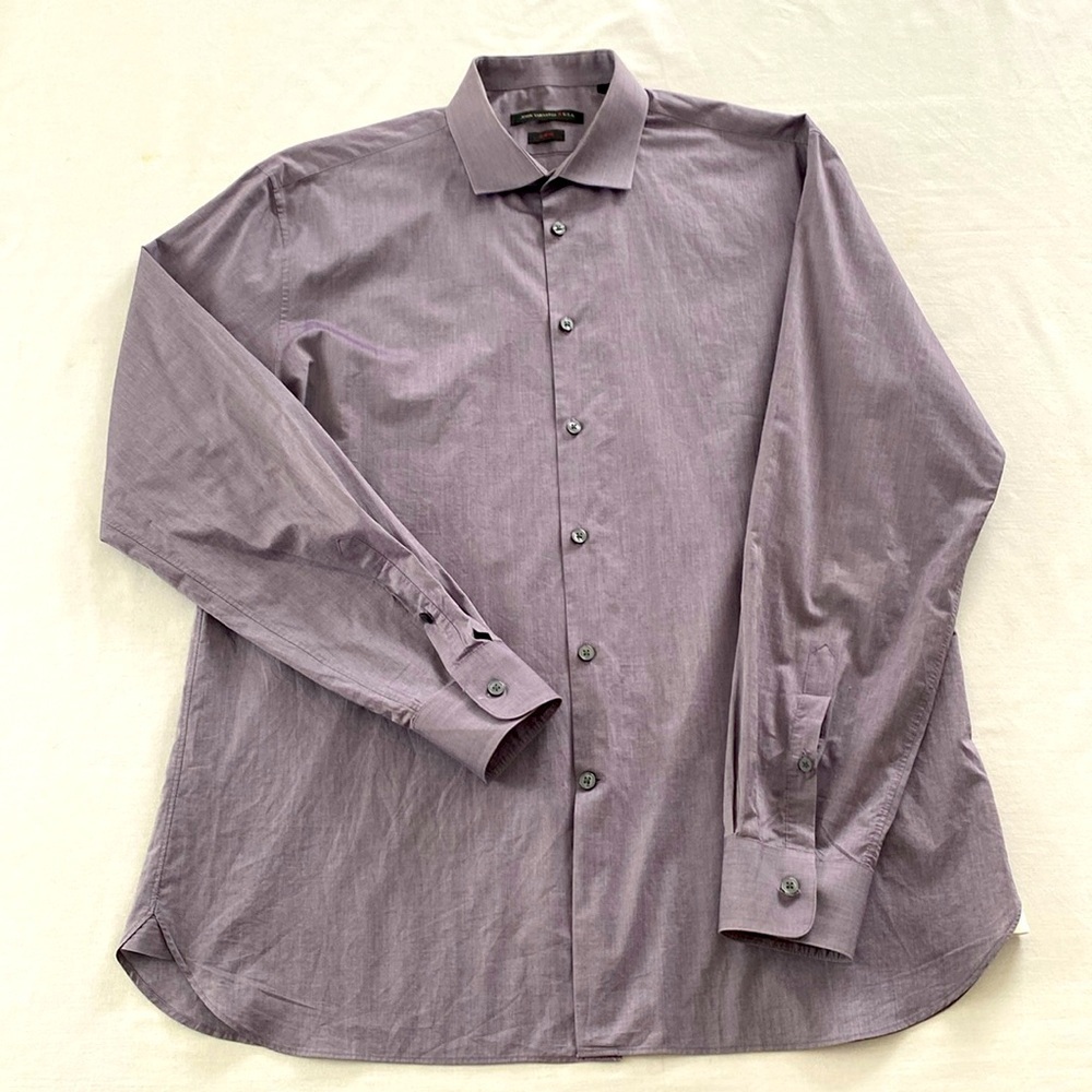 John Varvatos Mens Slim Fit Dress Shirt. 16.5/ 34/35. 100% Cotton. Lavender